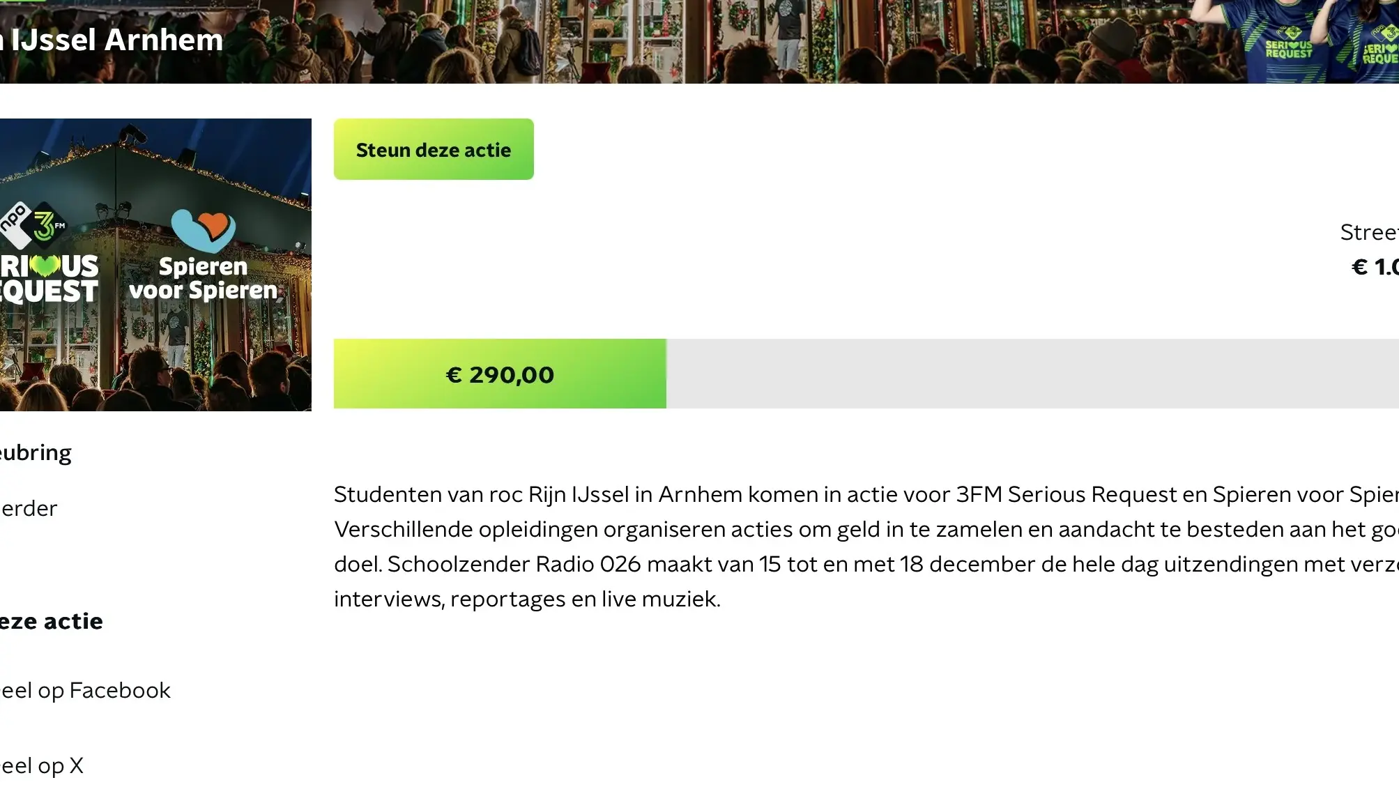 Donaties einde dag 1